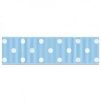 Stippenlint 22mm - Licht Blauw Wit