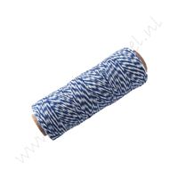 Bakers Twine (katoenkoord) 1mm - Donker Blauw Marine Wit