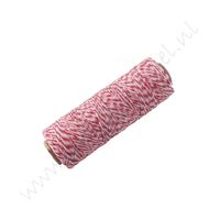 Bakers Twine (katoenkoord) 1mm - Rood Roze Wit