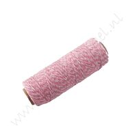 Bakers Twine (katoenkoord) 1mm - Roze Wit