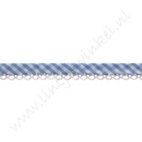 Schrägband Häkelborte 12mm - Karo Hell Blau