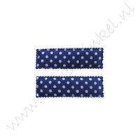 Haarspeldhoesjes Rechthoek 5cm - Polka Marine (2 st.)