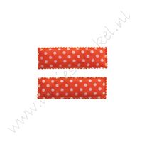 Haarspeldhoesjes Rechthoek 5cm - Polka Oranje (2 st.)