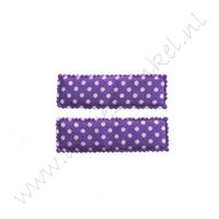 Haarspeldhoesjes Rechthoek 5cm - Polka Paars (2 st.)