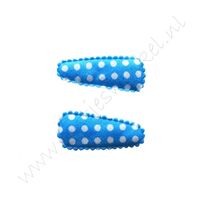 Haarspeldhoesjes 3,5 cm - Polka Aqua (2 st.)