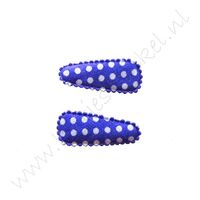 Haarspangenhüllen 3,5 cm - Polka Dunkel Blau (2 St.)