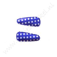 Haarspeldhoesjes 3,5 cm - Polka Donker Blauw (2 st.)