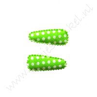 Haarspeldhoesjes 3,5 cm - Polka Lime (2 st.)