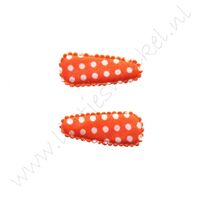 Haarspeldhoesjes 3,5 cm - Polka Oranje (2 st.)