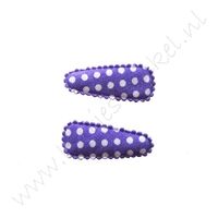 Haarspeldhoesjes 3,5 cm - Polka Paars (2 st.)