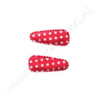 Haarspeldhoesjes 3,5 cm - Polka Rood (2 st.)