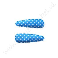 Haarspeldhoesjes 5,5 cm - Polka Aqua (2 st.)