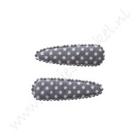 Haarspeldhoesjes 5,5 cm - Polka Grijs (2 st.)