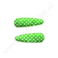 Haarspangenhüllen 5,5 cm - Polka Lime (2 St.)