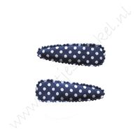 Haarspangenhüllen 5,5 cm - Polka Marine (2 St.)