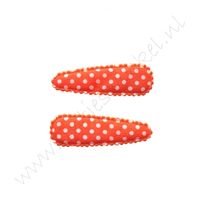 Haarspeldhoesjes 5,5 cm - Polka Oranje (2 st.)