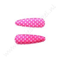 Haarspeldhoesjes 5,5 cm - Polka Pink (2 st.)