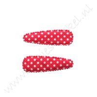 Haarspeldhoesjes 5,5 cm - Polka Rood (2 st.)