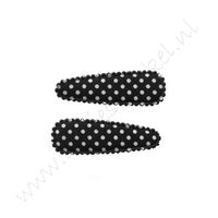 Haarspeldhoesjes 5,5 cm - Polka Zwart (2 st.)