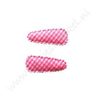 Haarspeldhoesjes 3,5 cm - Ruit Pink (2 st.)