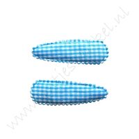 Haarspeldhoesjes 5,5 cm - Ruit Aqua (2 st.)