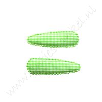 Haarspeldhoesjes 5,5 cm - Ruit Lime (2 st.)