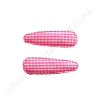 Haarspeldhoesjes 5,5 cm - Ruit Pink (2 st.)