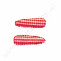 Haarspeldhoesjes 5,5 cm - Ruit Rood (2 st.)