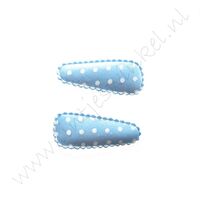 Haarspeldhoesjes 3,5 cm - Satijn Blauw Stip (2 st.)