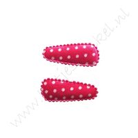 Haarspangenhüllen 5,5 cm - Satin Punkt Pink (2 St.)