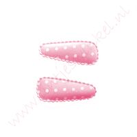 Haarspeldhoesjes 3,5 cm - Satijn Roze Stip (2 st.)