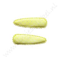 Haarspangenhüllen 5,5 cm - Satin Punkt Gelb (2 St.)