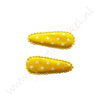 Haarspangenhüllen 4,5 cm - Sterne Gelb Weiß (2 St.)