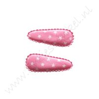 Haarspeldhoesjes 4,5 cm - Ster Roze Wit (2 st.)