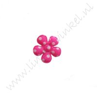 Bloemetje 20mm - Stof Polka Pink