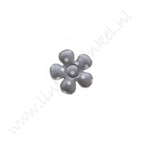 Bloemetje 20mm - Satijn Polka Zilver Grijs