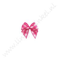 Geruit strikje 16x16mm - Pink