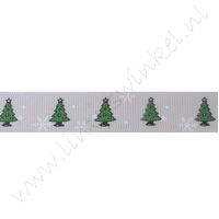 Kerstlint 16mm - Kerstboom Zilver Groen