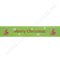Kerstlint 16mm - Merry Christmas Kerstboom Licht Groen