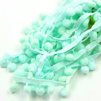 Pompom band 10mm (afmeting bolletje) - Licht Tiffany