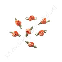 Satin Rosenknospe 22mm - Orange (4 St.)