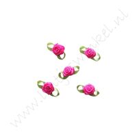 Satijnroosje blaadje 17mm - Fuchsia (5 st.)