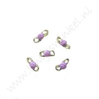 Satijnroosje blaadje 17mm - Lavendel (5 st.)