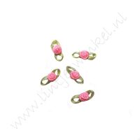 Satijnroosje blaadje 17mm - Roze (5 st.)