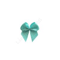 Satijn strikje 24x24mm (50 stuks) - Stip MINI Tiffany Wit