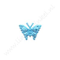 Schmetterling 20mm - Satin Silber Aqua