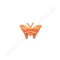 Schmetterling 20mm - Satin Silber Orange