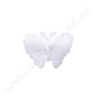 Vlinder 30mm - Organza Wit