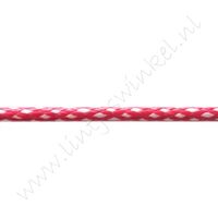 Waxkoord 3mm - Rood Wit