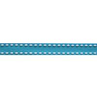 Ripsband Sattelstich 10mm - Aqua Weiß